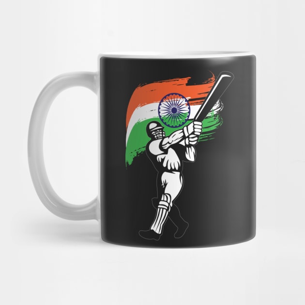 India Flag Batsman Cricket by ThirdEyeAerial